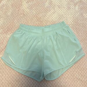 Baby blue size 4 lululemon hotty hot shorts